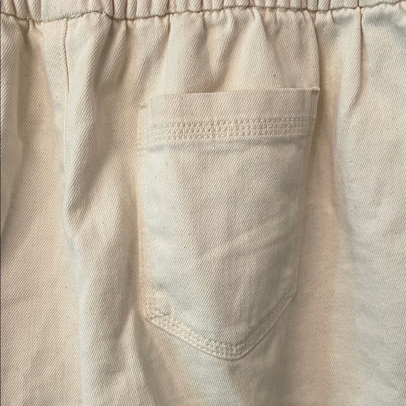 Aerie High Waist Womens L Soft Cream Shorts Wide Waistband Pockets Lightweight - Picture 7 of 8